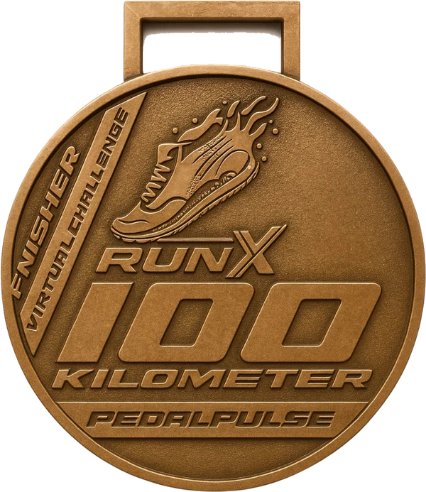 RunX100 finisher medal